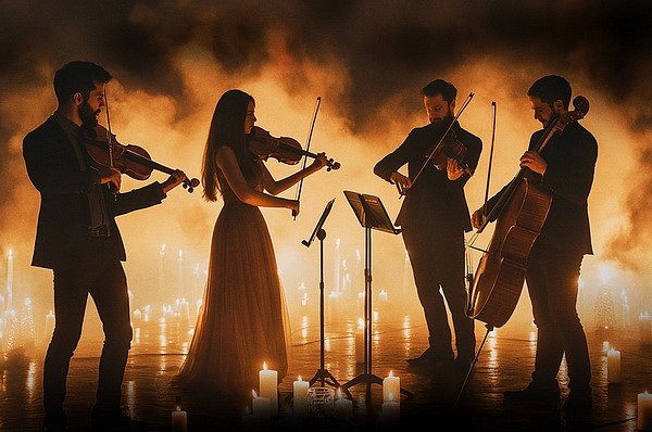 Hudba Bridgerton při svíčkách